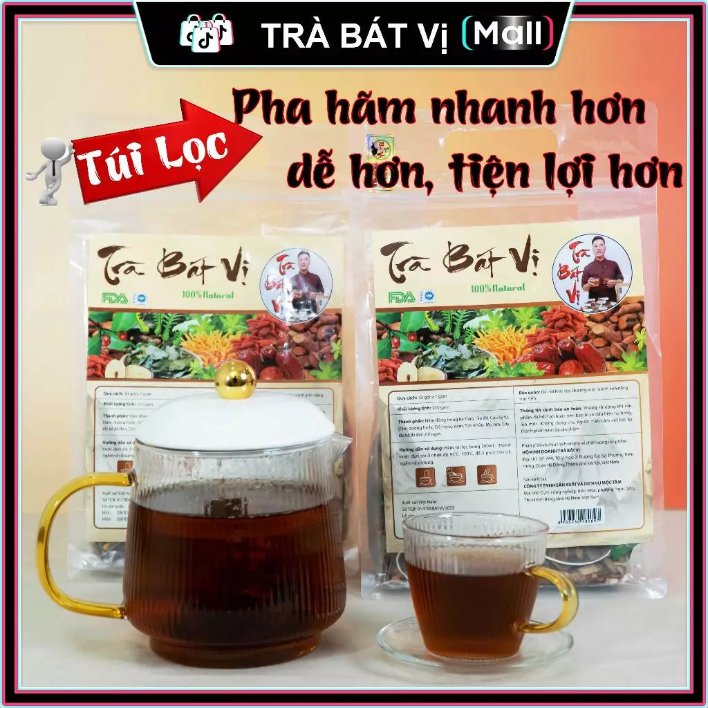 Hộp Trà Bát Vị 30 gói túi lọc
